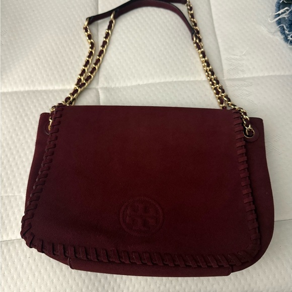 Tory Burch Burgundy Crossbody Bag with Chain Strap - Picture 5 of 7